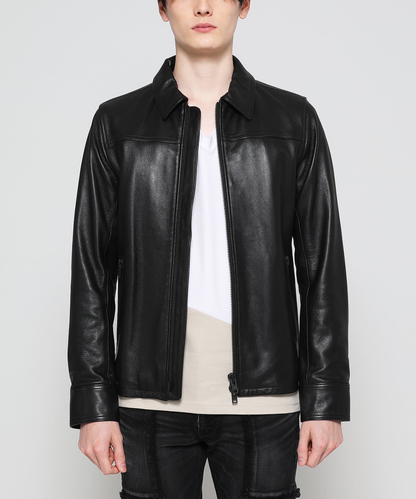 TIGHT FIT Lamb Leather TRACKER RIDERS JACKET[VJJ052]