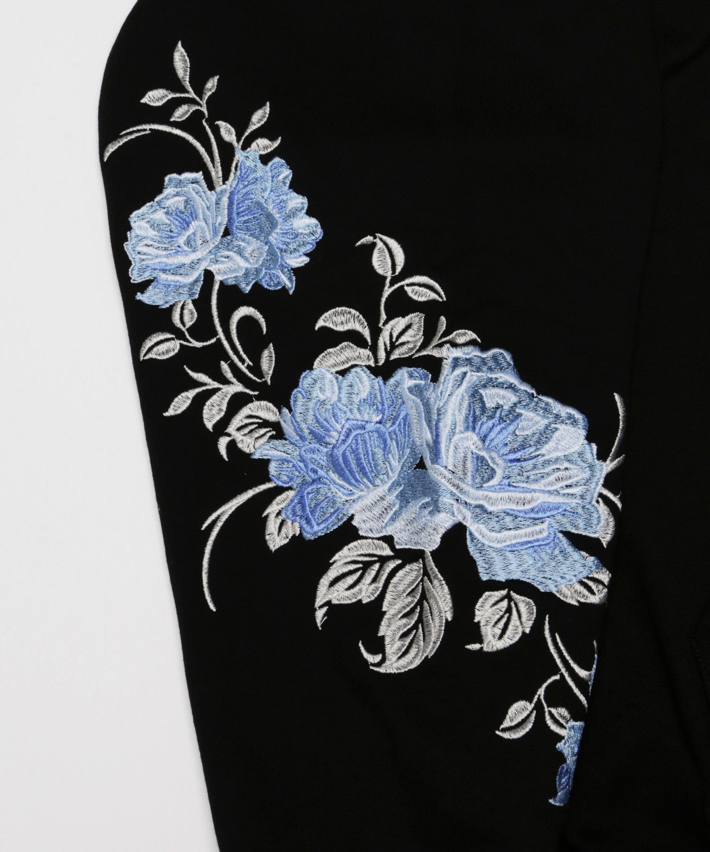 New Rose Embroidery Half-Zip Sweat[LEC1160]