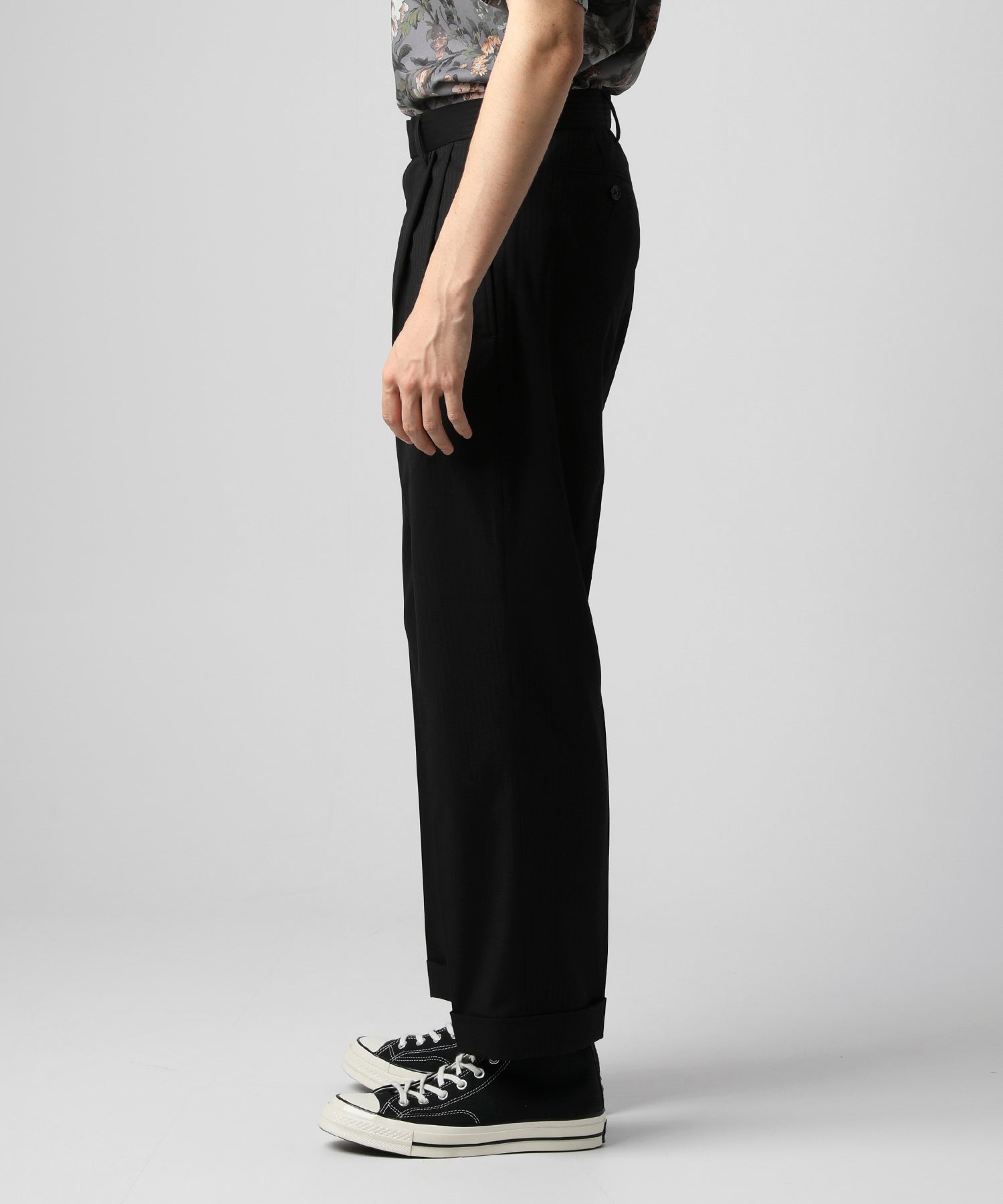 Shadow stripe tuck wide Pants[VSP100]