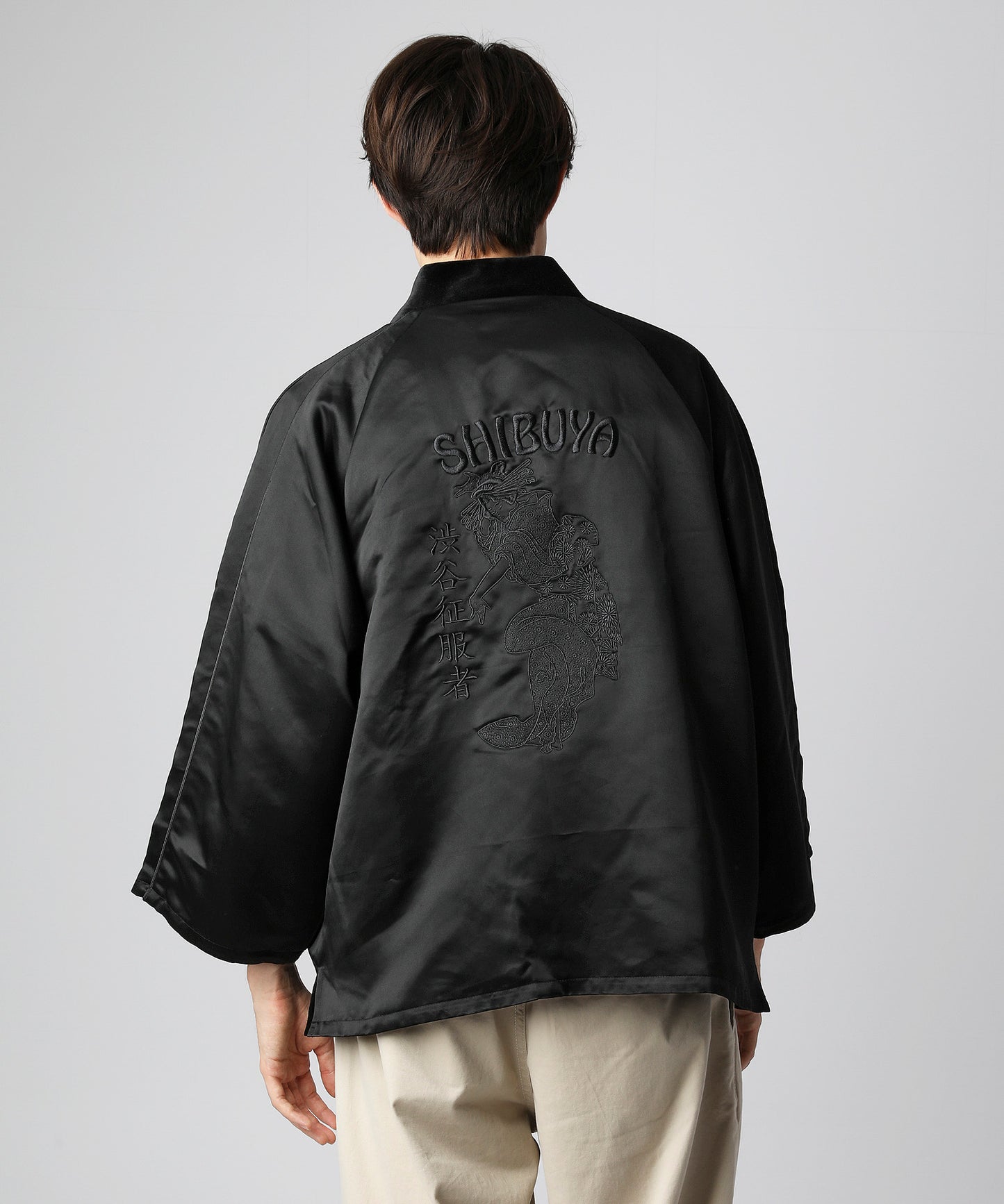 Maiko×SHIBUYA Satin HANTEN(半纏) Reversible Jacket[VWJ022] – CENO.JP