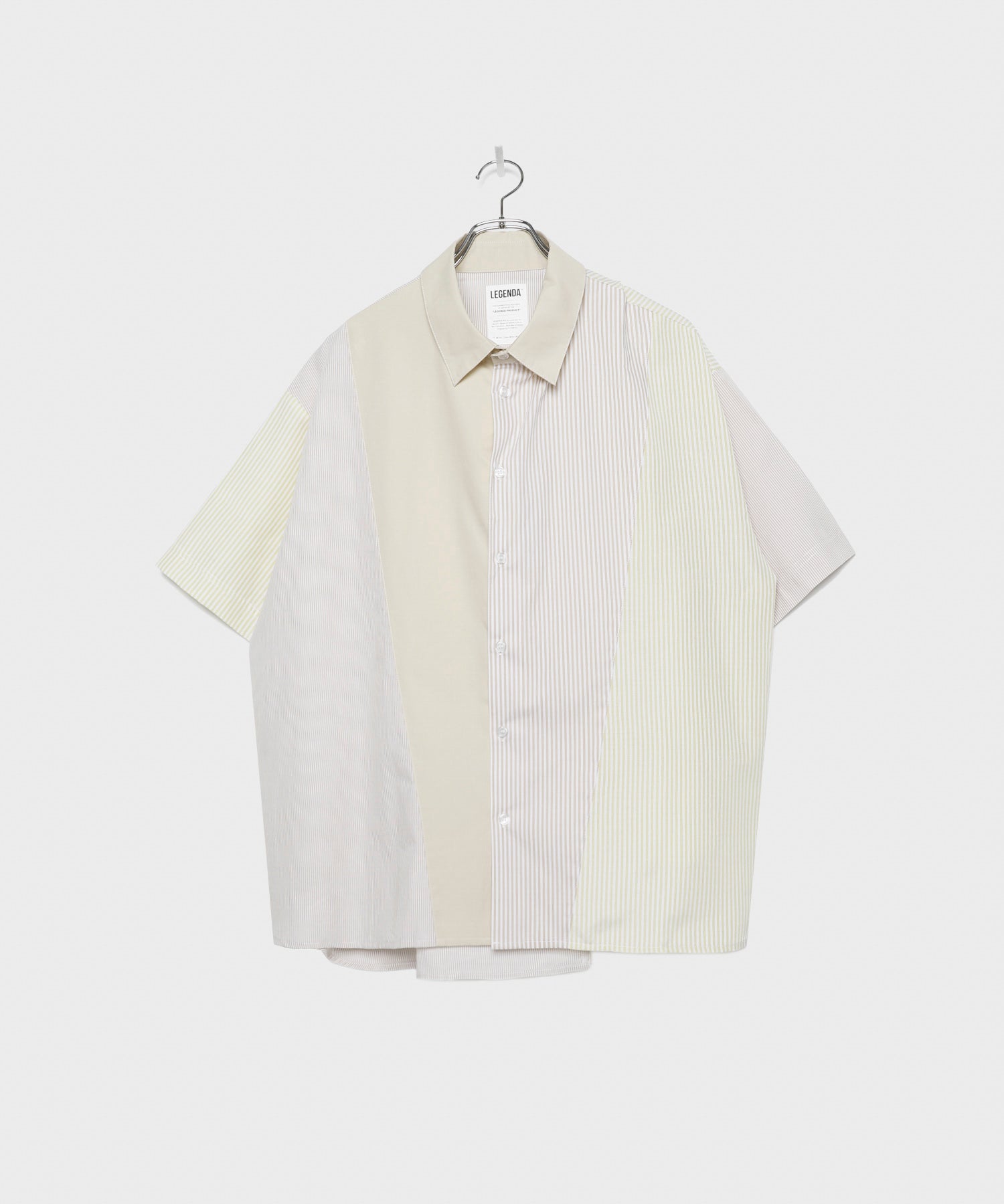 Slit Randome Stripe Short Sleeve Shirts[LES177]