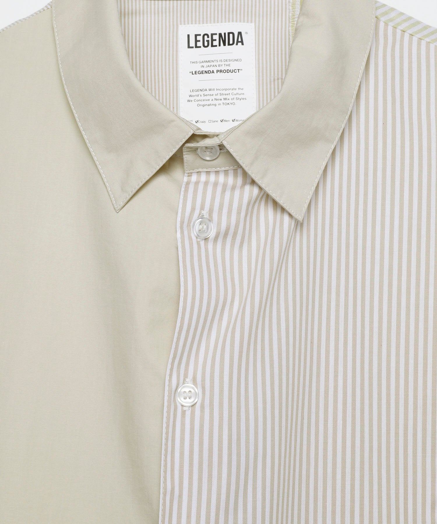 Slit Randome Stripe Short Sleeve Shirts[LES177]