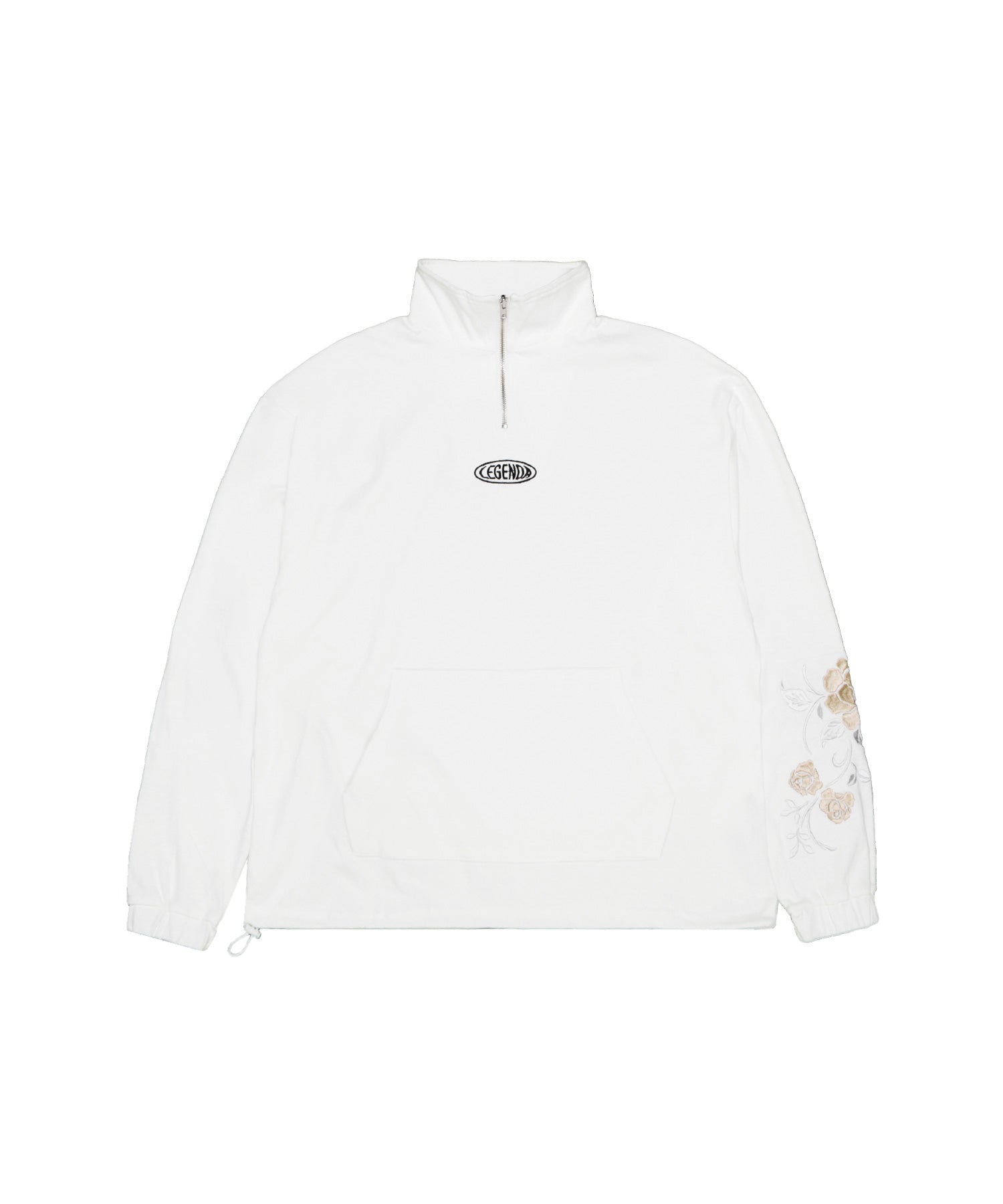 12th Special Rose Embroidery Half-Zip Long-Sleeve T-Shirt [LEC1139]